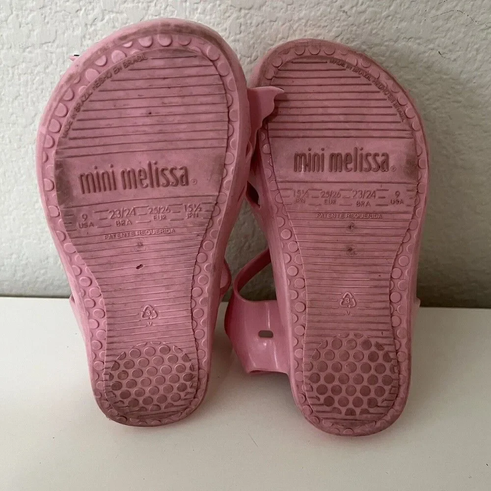 Mini Melissa Aranha + Fabula B Pink Unicorn Horn Sandals Toddler Girls Size 9